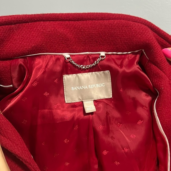 Red Elegant Pea Coat - Picture 5 of 5